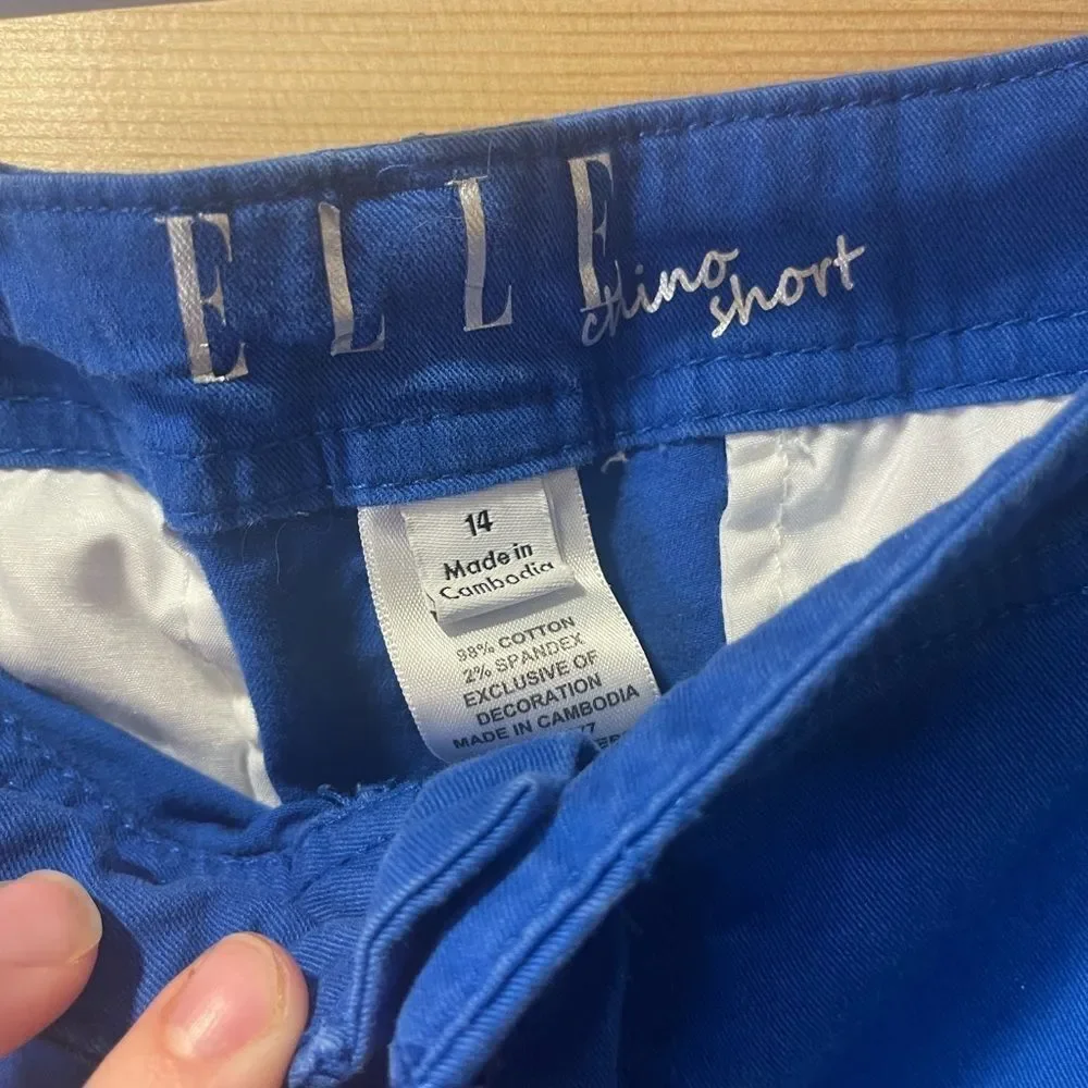 Elle Blue Chino Short Cuffed leg